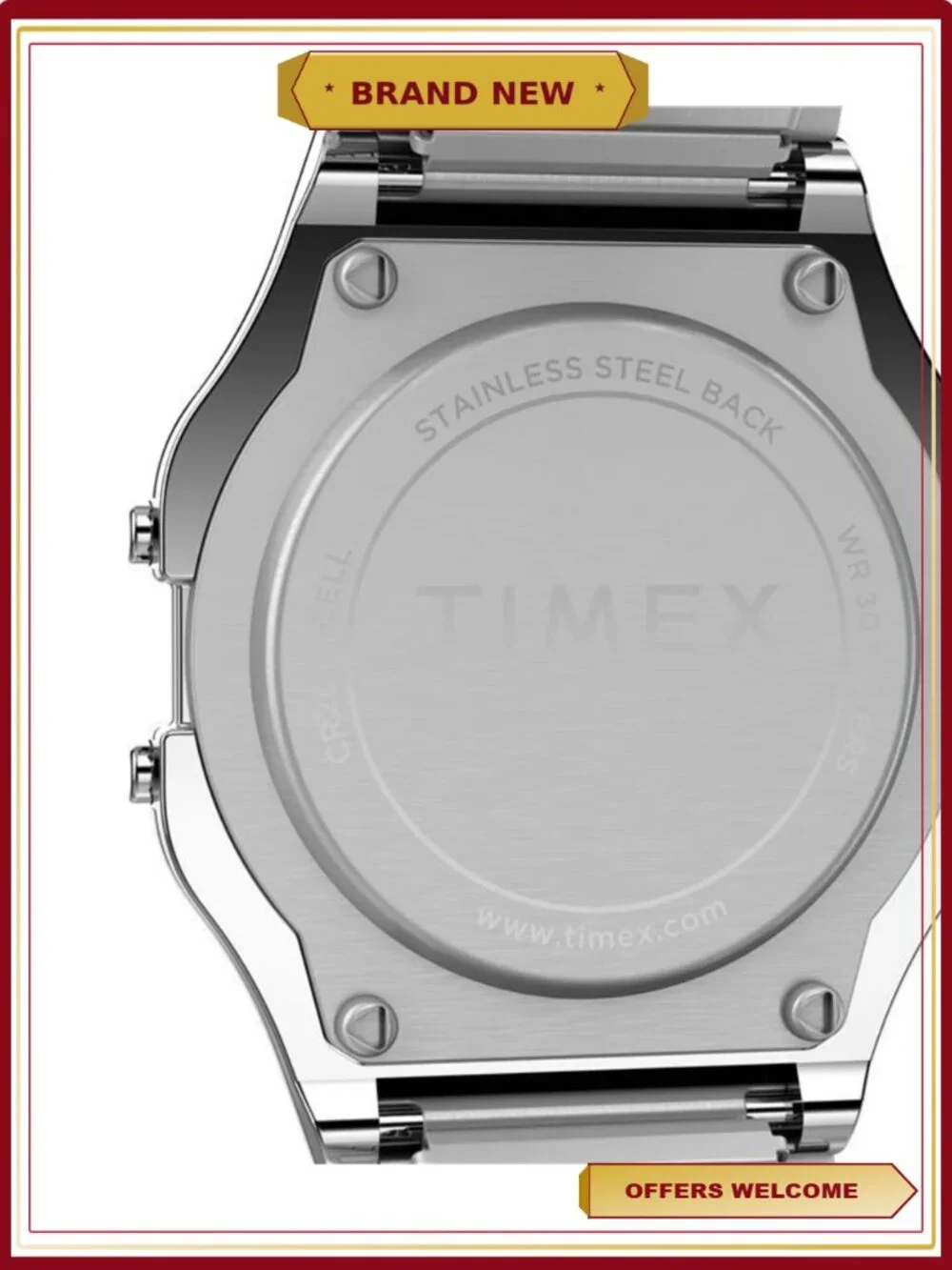 Men's Stainless Steel Expansion Band Wristwatch